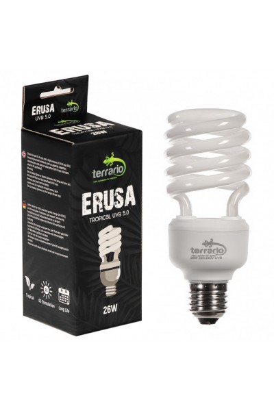 Люмінесцентна лампа Terrario Erusa Tropical UVB 5.0 26W  для тропічних рептилій та амфібій