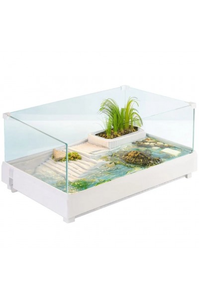 Тераріум-акваріум для черепахи Kruger Meier Turtle Shell Garden 49x31x18.5 см з островом і гідропонним контейнером