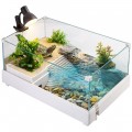 Тераріум-акваріум для черепахи Kruger Meier Turtle Shell Garden 49x31x18.5 см з островом і гідропонним контейнером