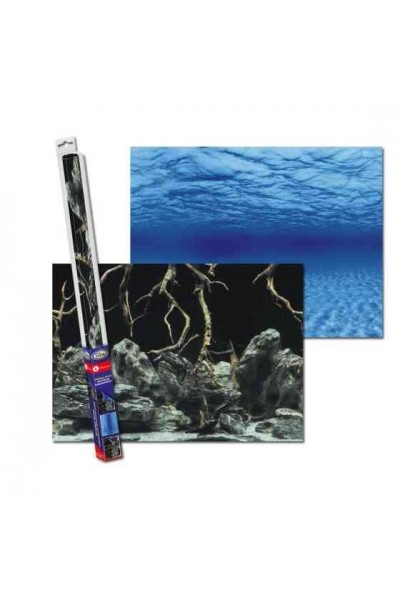 Акваріумний задній фон Aqua Nova Синє море/Камені з корчами 100x50см (TREE ROOTS/WATER L)