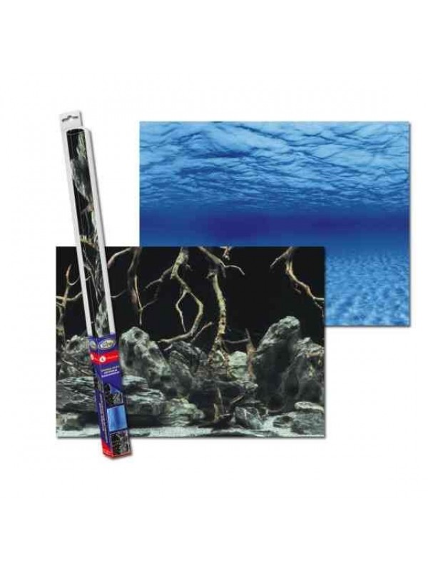 Акваріумний задній фон Aqua Nova Синє море/Камені з корчами 60x30см (TREE ROOTS/WATER S)
