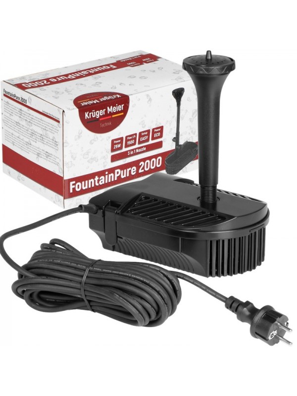 Фонтан-фільтр для ставка Kruger Meier FountainPure 2000 — 3 в 1: насос, фільтр, фонтан (1500 л/год)