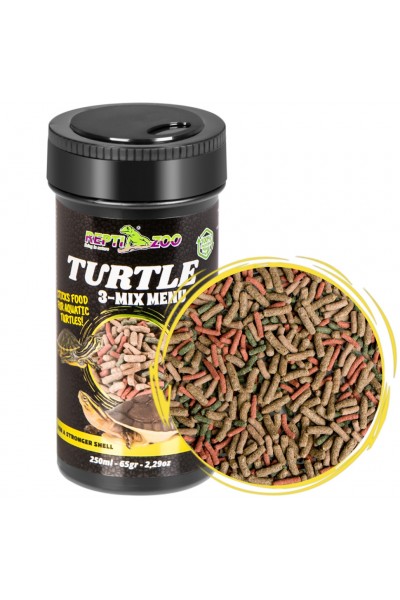 Корм с чесноком для водных черепах Repti-Zoo Turtle 3-Mix Menu 100мл.