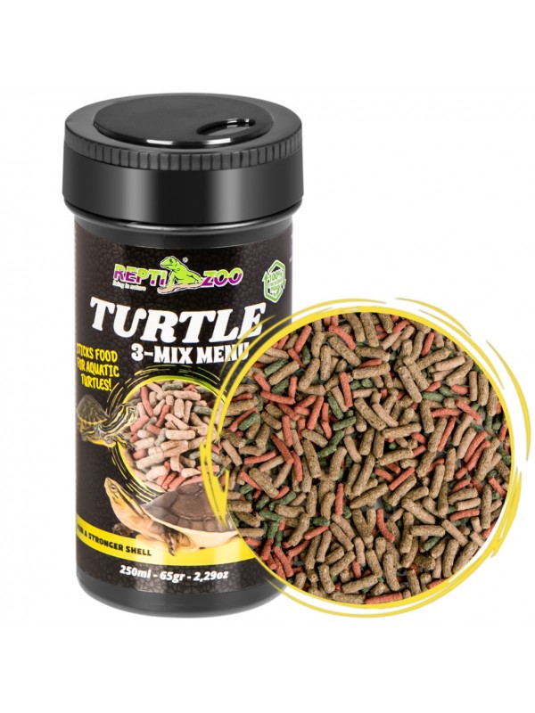 Корм с чесноком для водных черепах Repti-Zoo Turtle 3-Mix Menu 250мл.