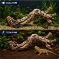 Декорация Hobby Cera Root 3 52×18×20 см - керамическая коряга для аквариума и террариума (37822)