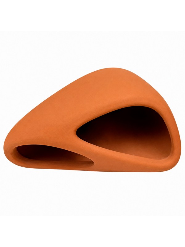Декорація Hobby Wave Cave 1 red 12x12x5,5 см - керамічне укриття для риб і креветок в акваріумі (41657)