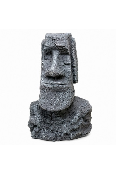 Декорація Hobby Moai Ora 12,5×11,5×17,5 см (41716) - статуя Моаї з укриттям для акваріума і тераріуму