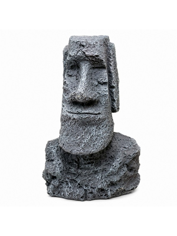 Декорація Hobby Moai Ora 12,5×11,5×17,5 см (41716) - статуя Моаї з укриттям для акваріума і тераріуму