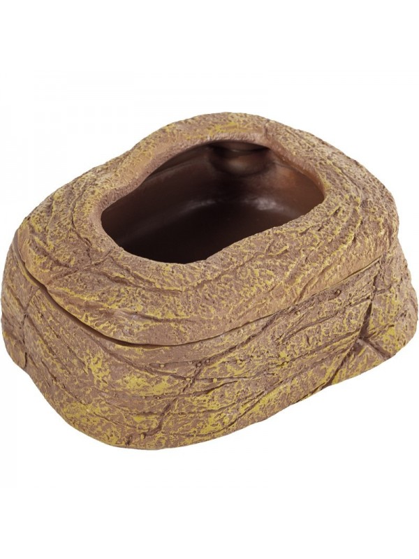 Миска магнітна для живого корму Repti-Zoo Magnetic Food Dish 9×7×4 см (ERB45) з імітацією скелі для тераріумів