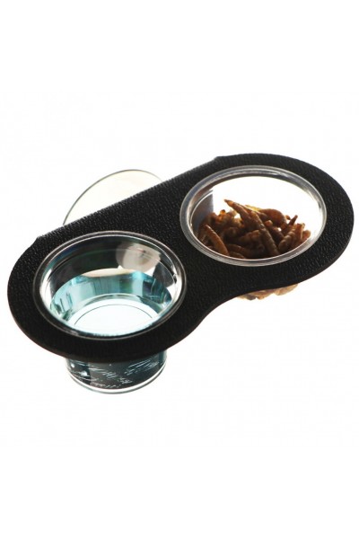 Двойная подвесной миска Terrario Gecko Duo Bar Black