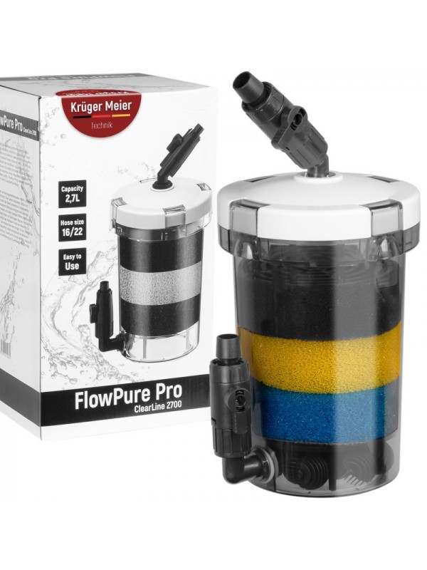 Внешний префильтр для аквариума Kruger Meier FlowPure Pro 2700 (16/22 мм) — 2.7 л