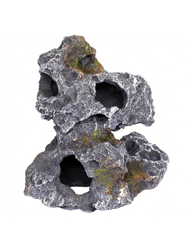Декорация камень с отверстиями Hobby Cavity Stone dark 2 19x15x20см (40146)