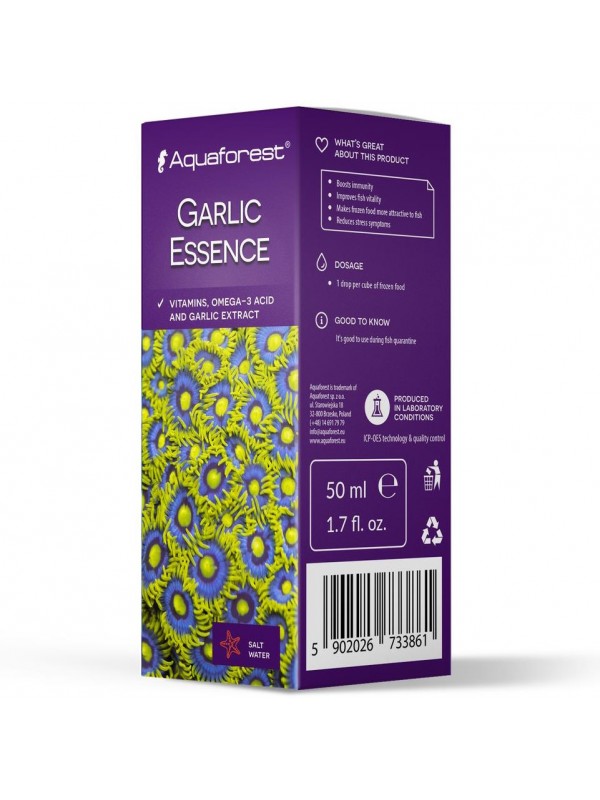 Добавка до корму Aquaforest Garlic Essence 50 мл з екстрактом часнику та Омега-3 для акваріумних риб