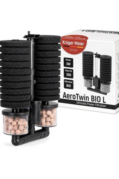 Внутренний фильтр Kruger Meier AeroTwin BIO L для аквариума 60-120 л, 350 л/ч, 3 Вт