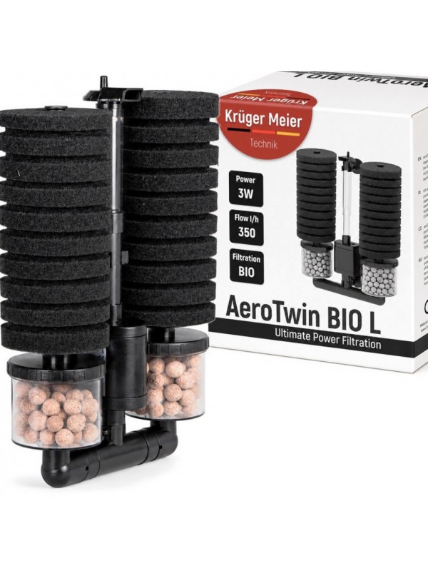 Внутренний фильтр Kruger Meier AeroTwin BIO L для аквариума 60-120 л, 350 л/ч, 3 Вт