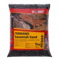 Песок черный Hobby Terrano Savannah Sand 5 кг 0,18-0,4 мм для террариума и рептилий (33220)