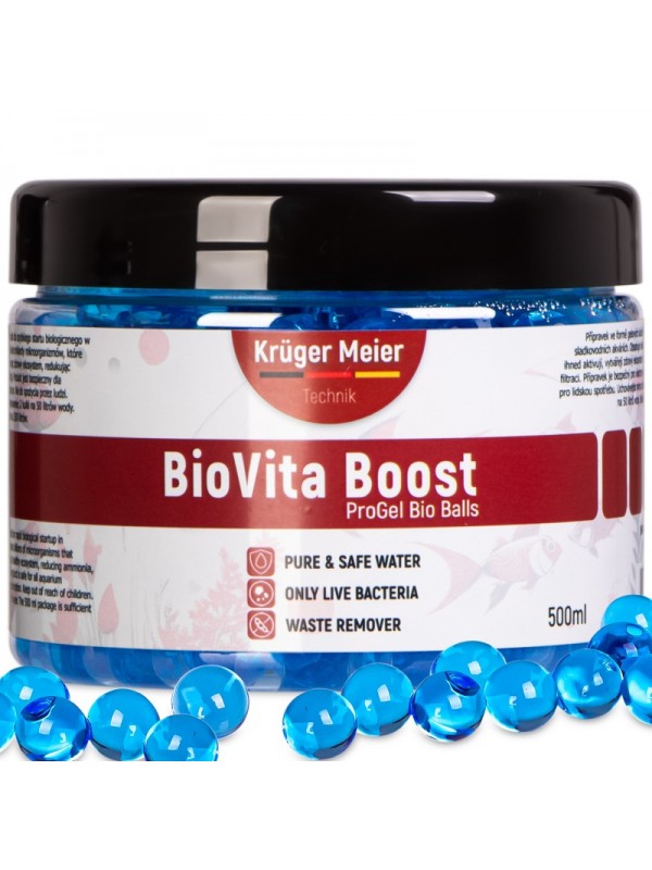 Бактерії в гельових кульках для акваріуму Kruger Meier BioVita Boost 500мл.