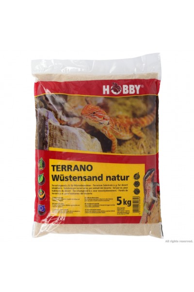 Субстрат для пустынных рептилий Hobby Terrano Desert Sand natural 0,1-0,4мм 5кг (34085)