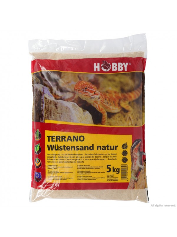 Субстрат для пустынных рептилий Hobby Terrano Desert Sand natural 0,1-0,4мм 5кг (34085)