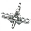 Кран на три выхода (металл) Hobby Metallic Air Valve 4/6мм 3-Ways (63350)