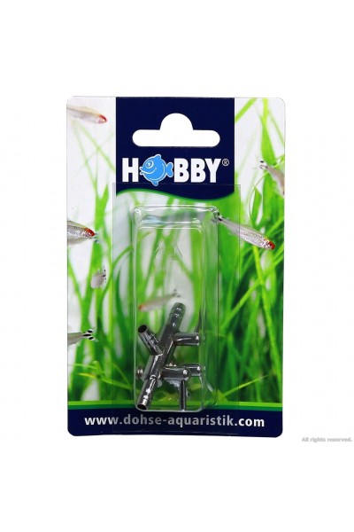 Кран на три выхода (металл) Hobby Metallic Air Valve 4/6мм 3-Ways (63350)