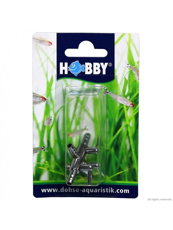 Кран на три выхода (металл) Hobby Metallic Air Valve 4/6мм 3-Ways (63350)