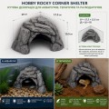 Декорация углового укрытия Hobby Rocky Corner Shelter 19×17,5×13,5 см для террариума и аквариума (36506)